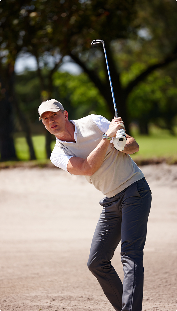 Golfer playing